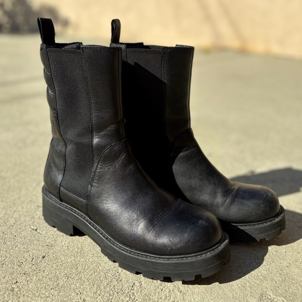 Vagabond Black Leather Cosmo 2.0 Boots Size 41 - Picture 3 of 7